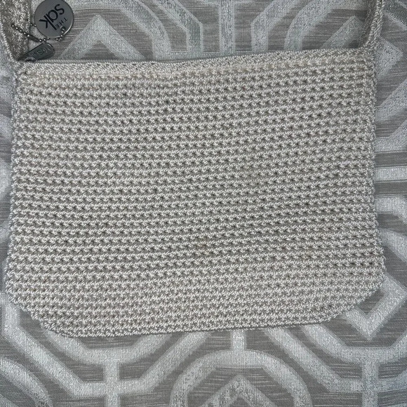 The Sak Vintage Y2k‎ Crochet Knit Bohemian Cream ivory Shoulder Bag - Picture 2 of 7
